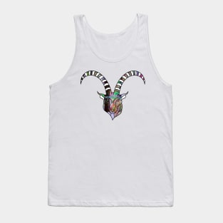 Glitch Art Neon Goat Glitchcore Tank Top